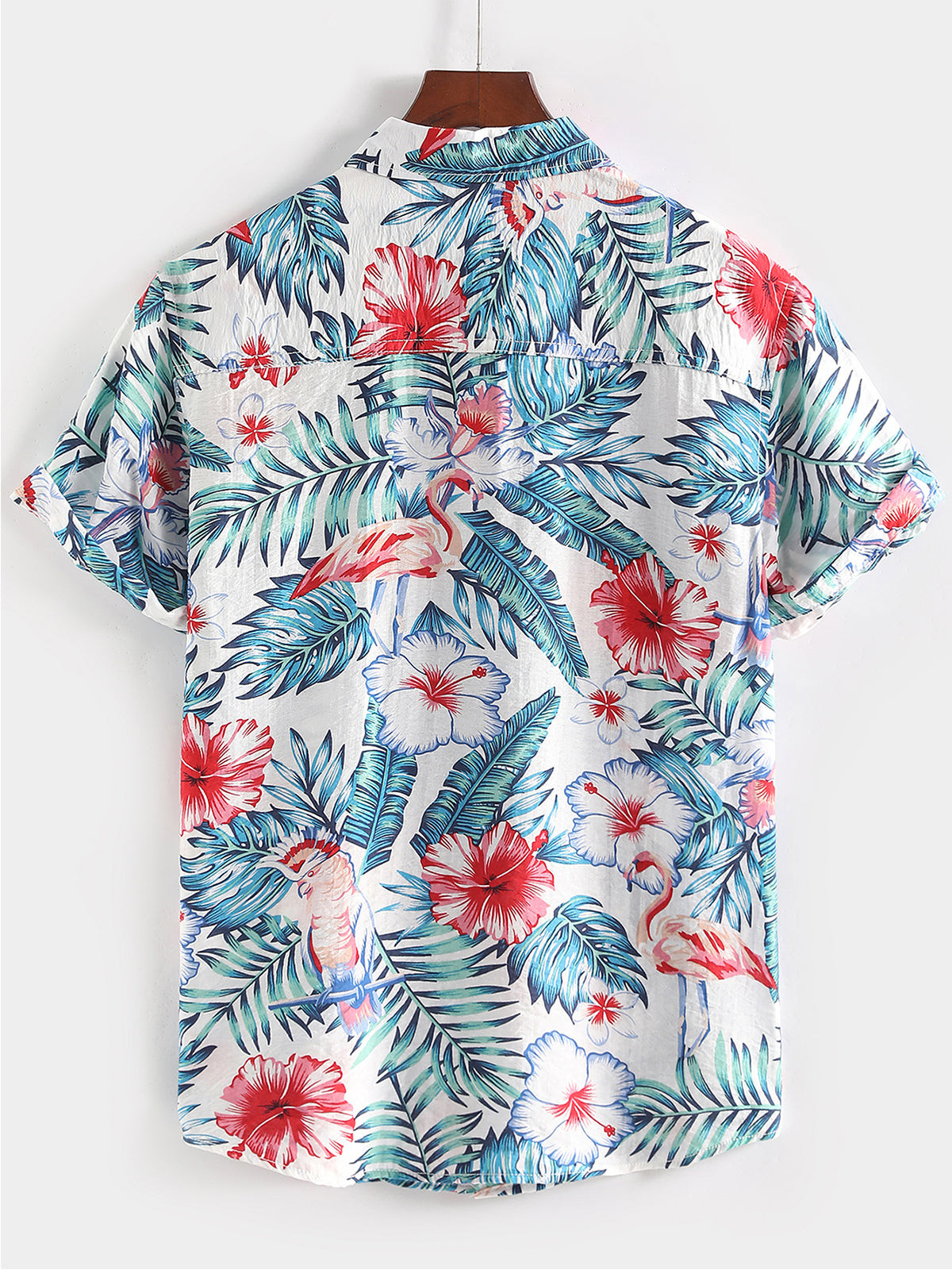 Mens Floral Printed Holiday Cotton Shirt Hawaiian Shirt for Men Women