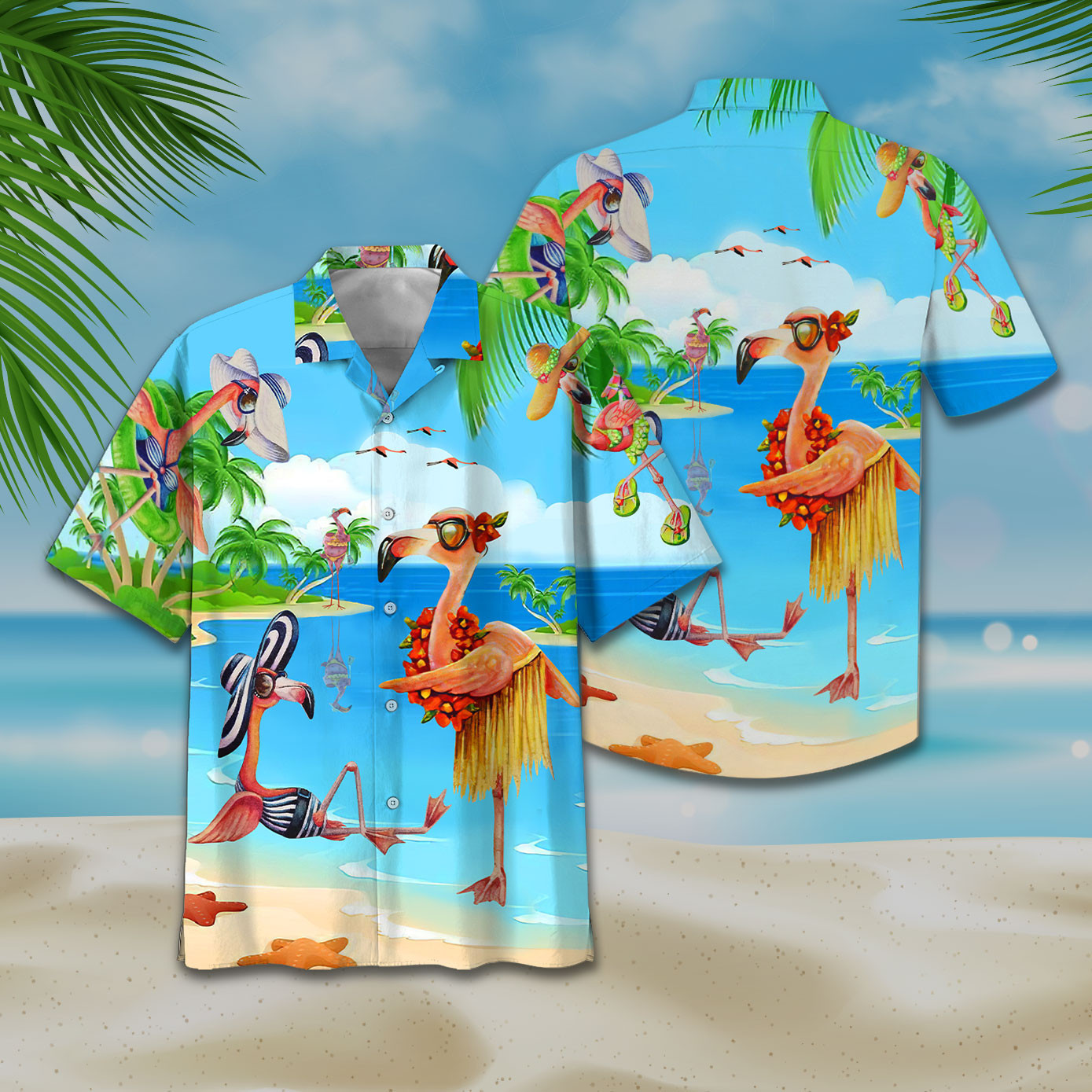 Flamingo Hawaiian Shirt For Men Women