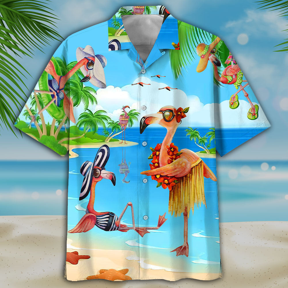 Flamingo Hawaiian Shirt For Men Women