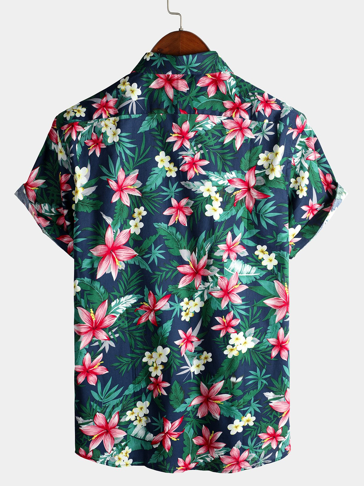 Mens Floral Holiday Cotton Shirt Hawaiian Shirt for Men Women