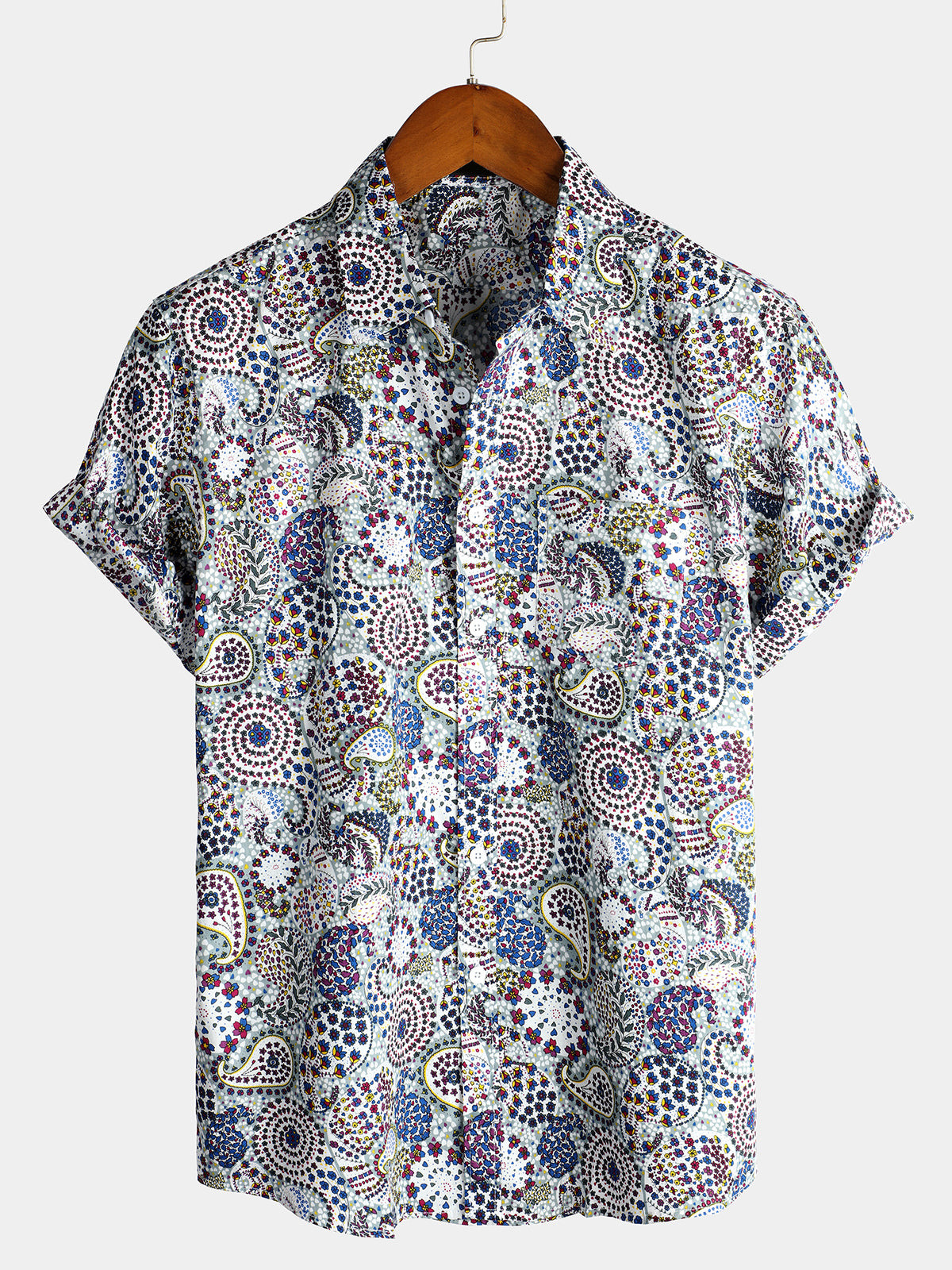 Mens Floral Holiday Cotton Shirt Hawaiian Shirt for Men Women