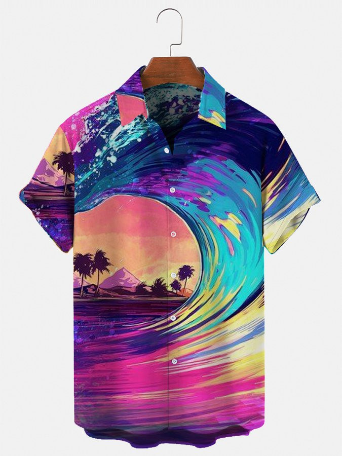 Mens Vacation Sea Beach Funny Casual Printed Shirts  Tops Hawaiian Shirt for Men Women