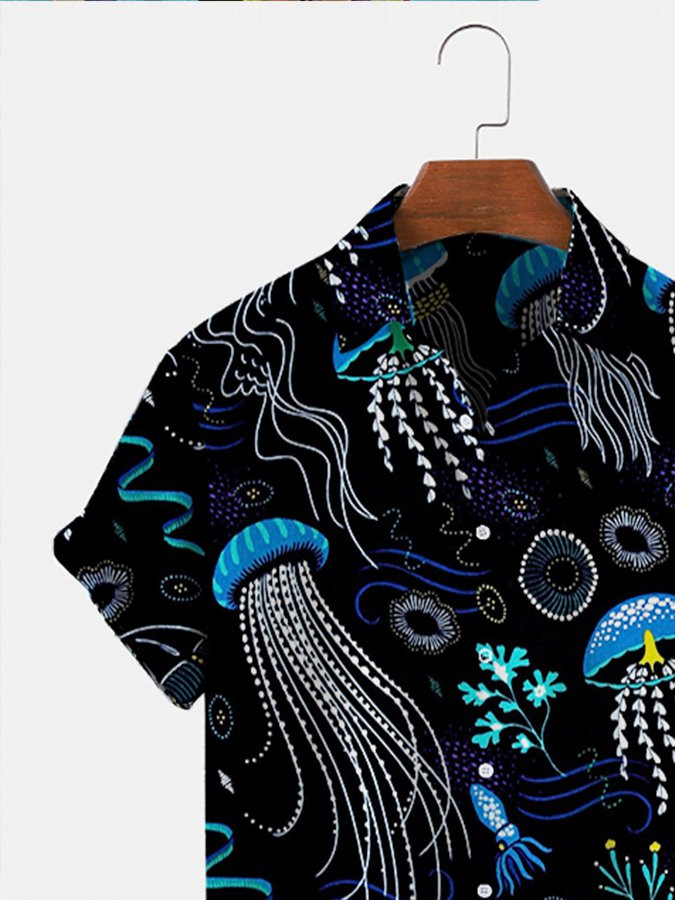 Mens Ocean Casual  Printed Shirts  Tops Hawaiian Shirt for Men Women