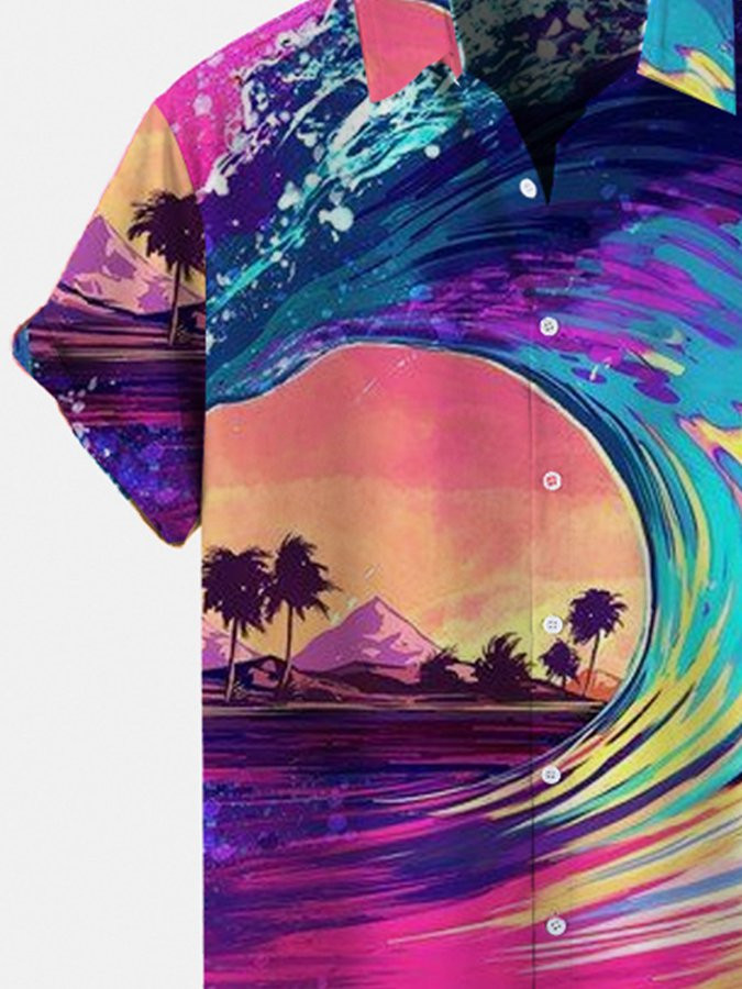 Mens Vacation Sea Beach Funny Casual Printed Shirts  Tops Hawaiian Shirt for Men Women