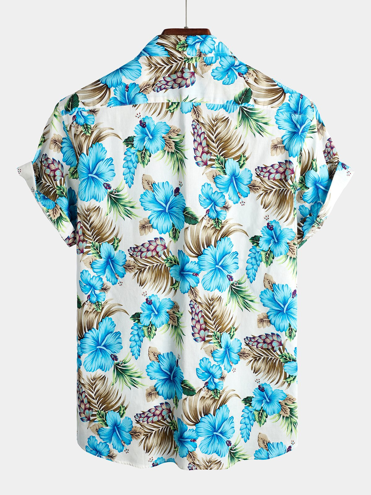 Mens Floral Holiday Cotton Shirt Hawaiian Shirt for Men Women