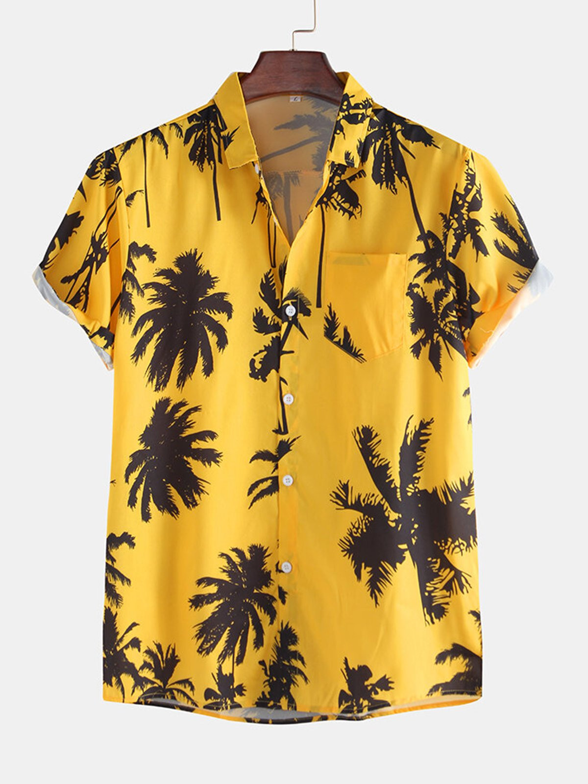 Coconut Tree Summer Mens Casual Authentic Hawaiian Shirts