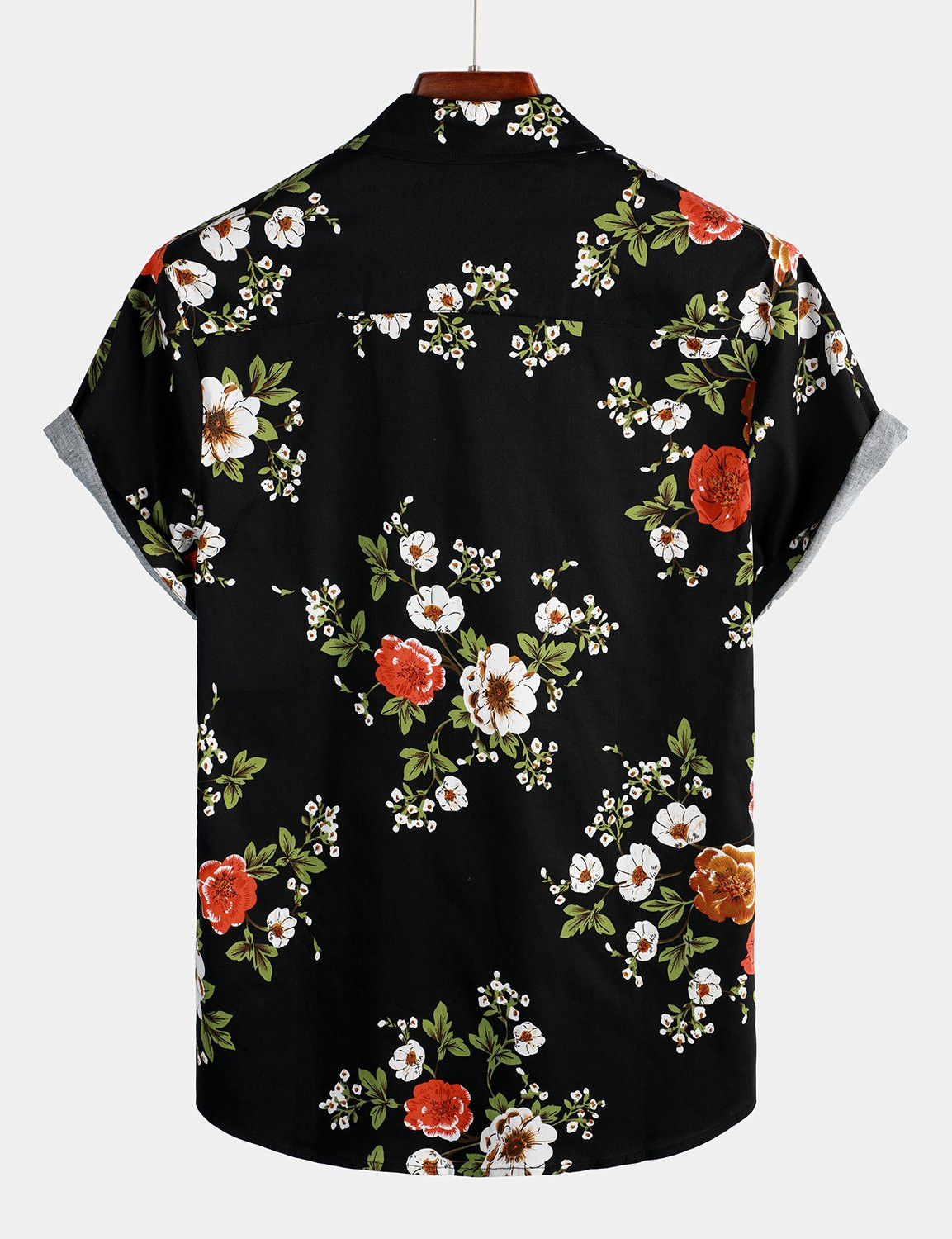 Mens Casual Floral Print Short Sleeve Shirt Hawaiian Shirt for Men Women