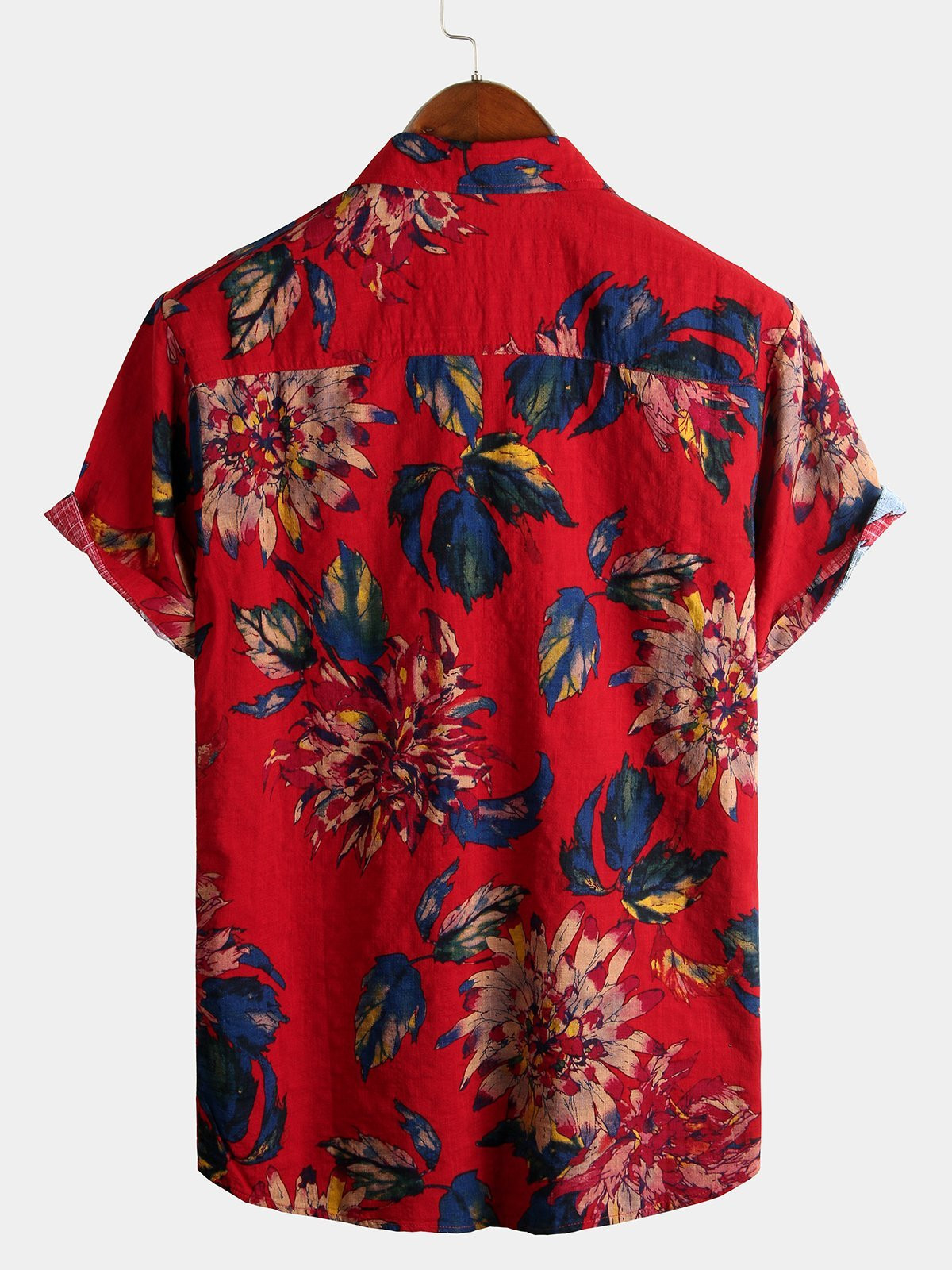 Mens Floral Cotton Tropical Hawaiian Shirt