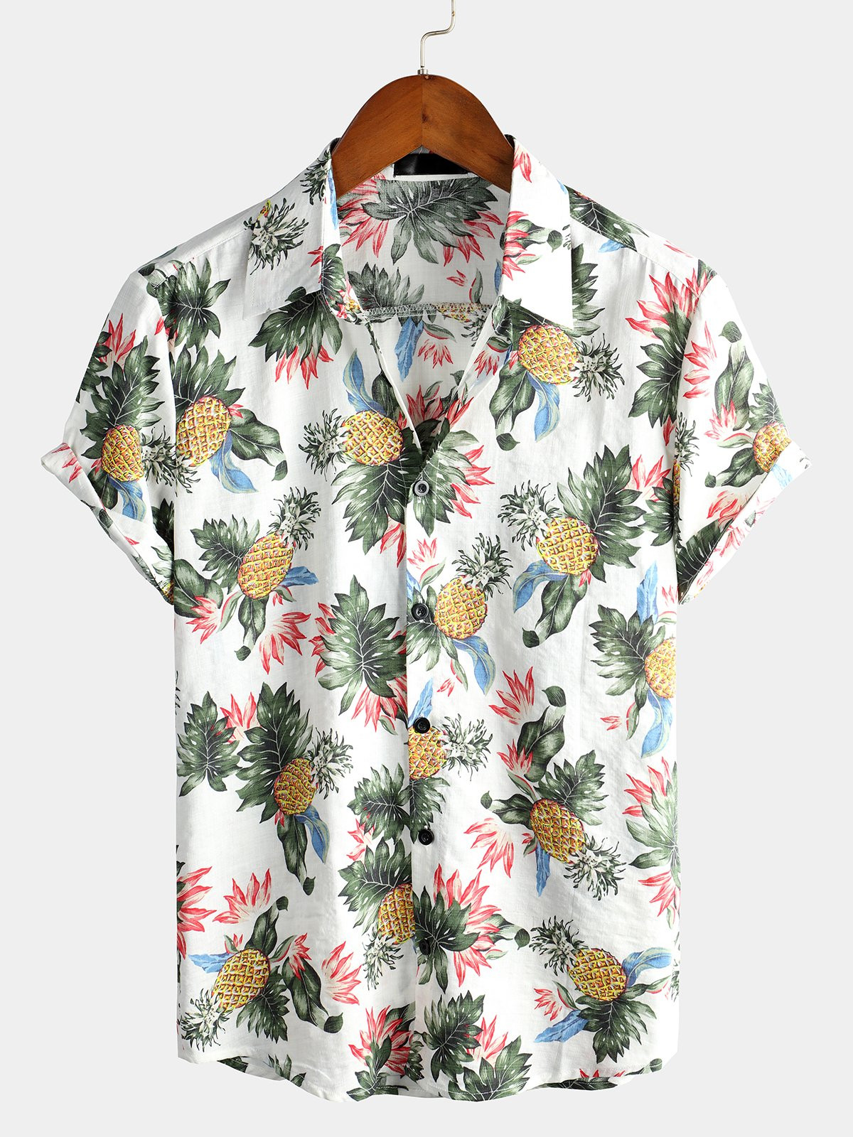 Mens Hawaii Short Sleeve Cotton Shirts Hawaiian Shirt for Men Women