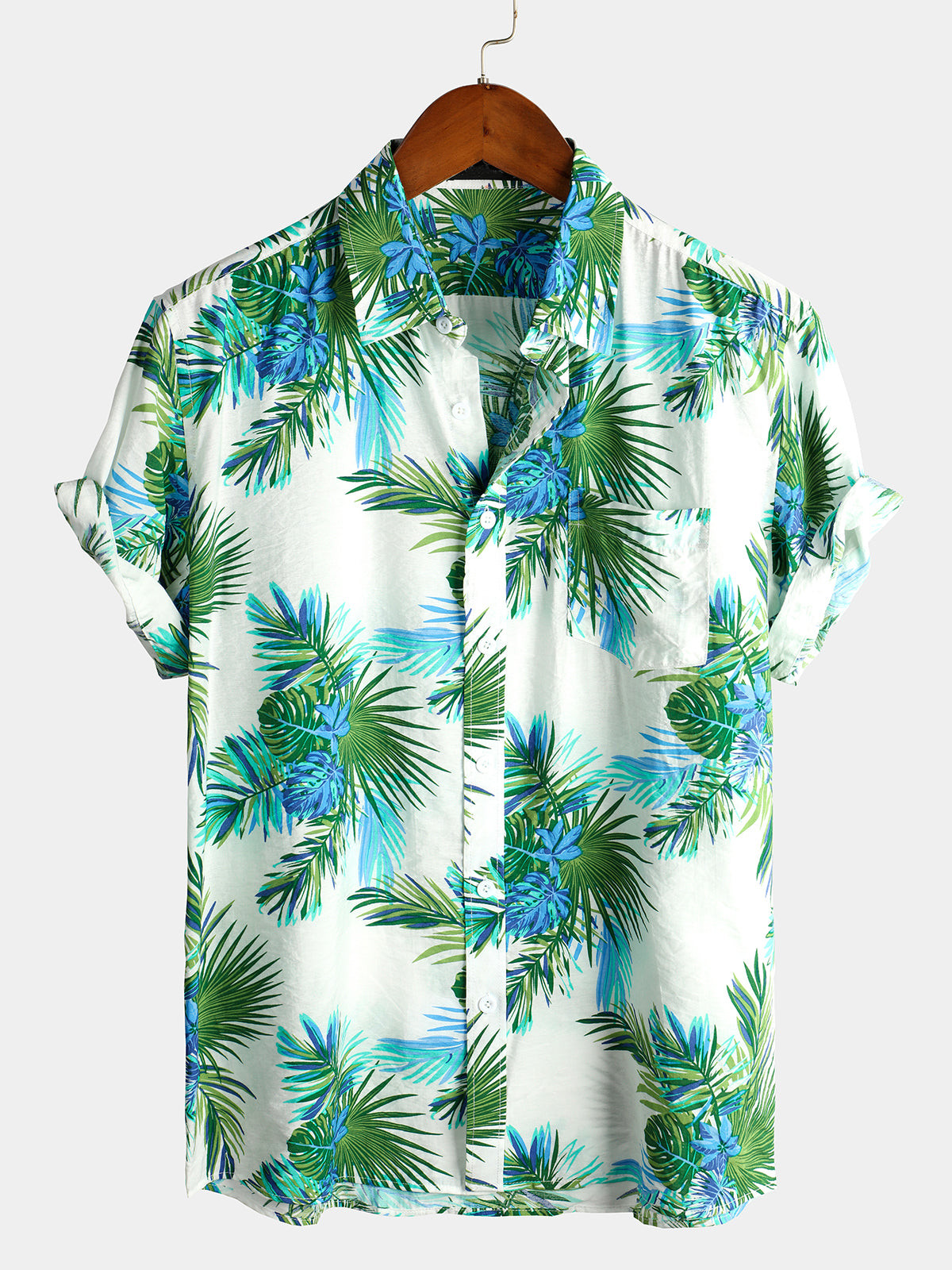 Mens Floral Holiday Cotton Shirt Hawaiian Shirt for Men Women