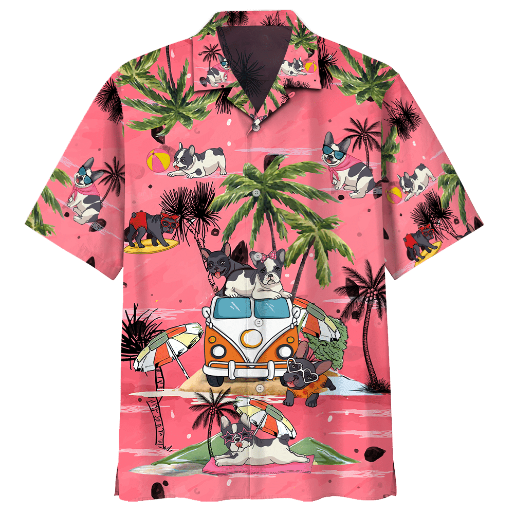 French Bulldog Summer Beach Hawaiian Shirt For Men Women