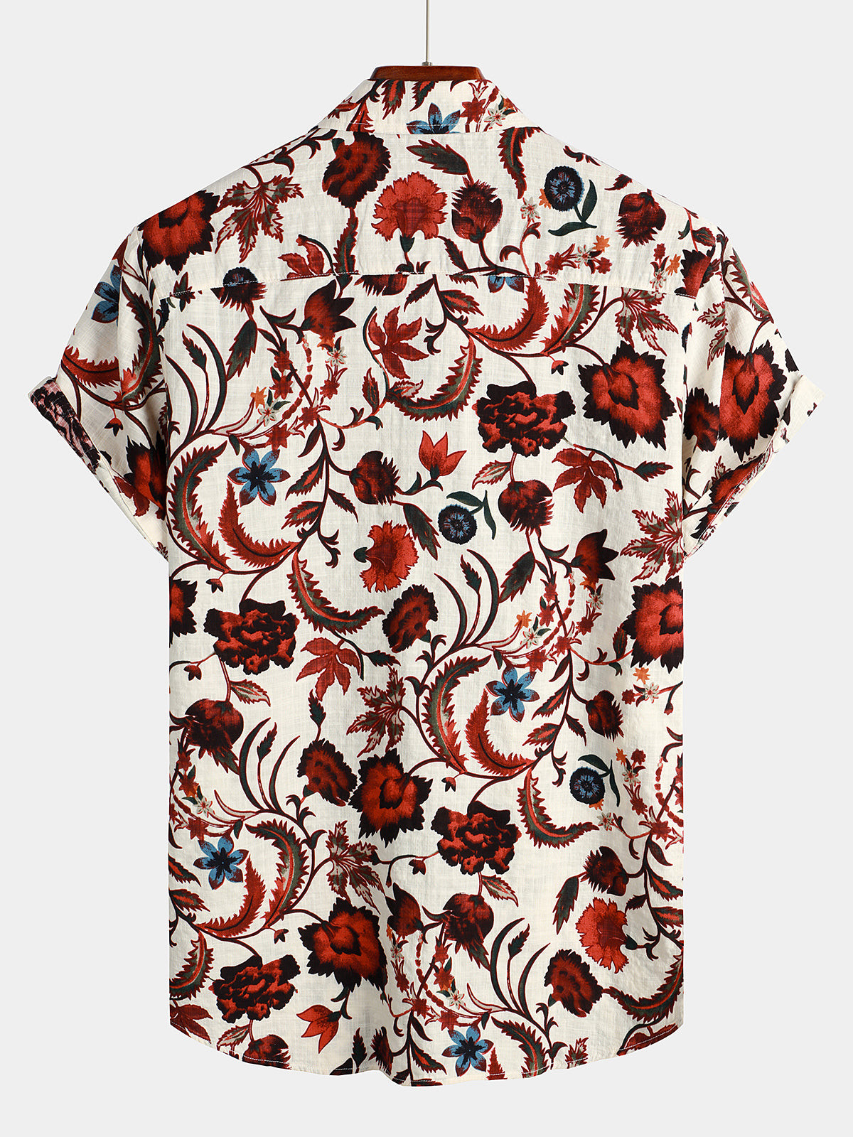 Mens Floral Print Short Sleeve Hawaiian Shirt