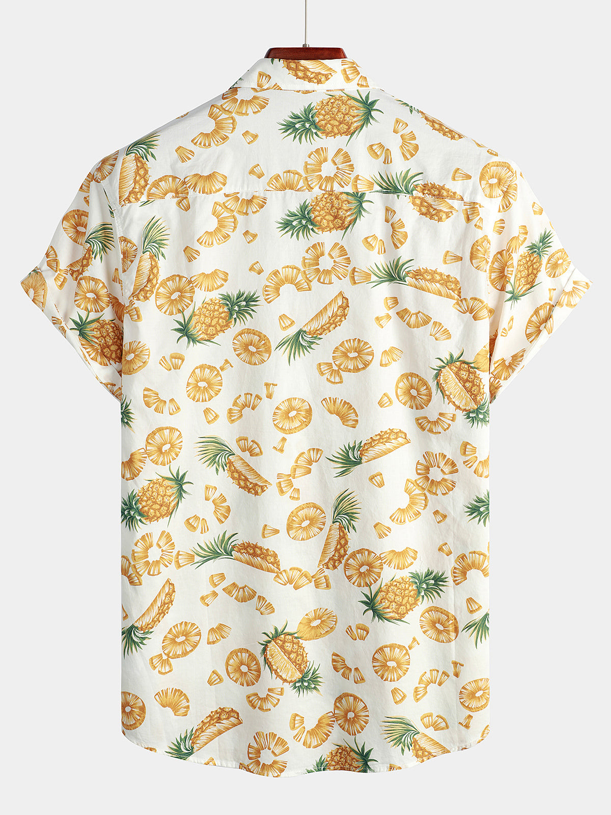 Mens Pineapple Print Short Sleeve Hawaiian Shirt