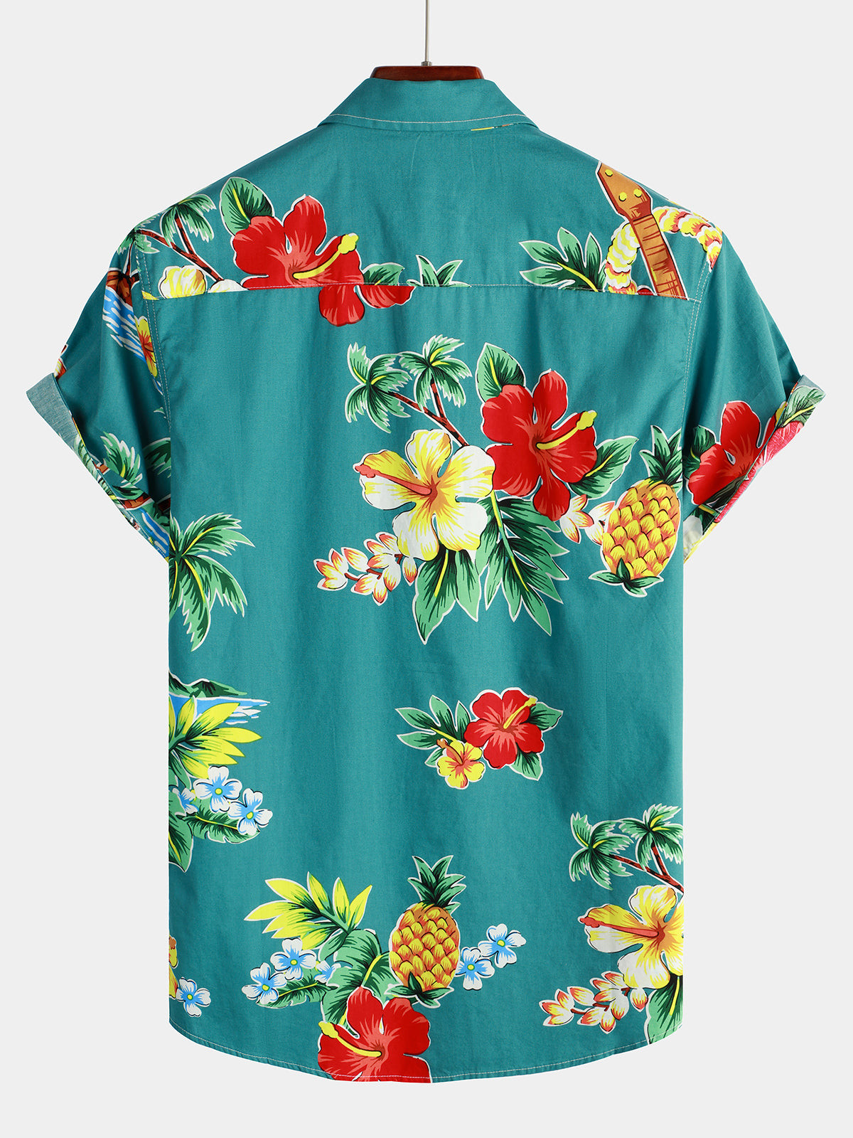 Mens Beach Casual Button Down Hawaiian Shirt