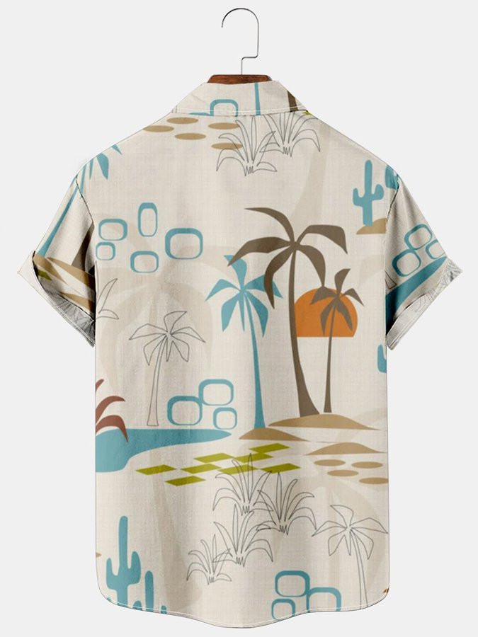 Mens Summer Coconut Tree Authentic Hawaiian Shirts