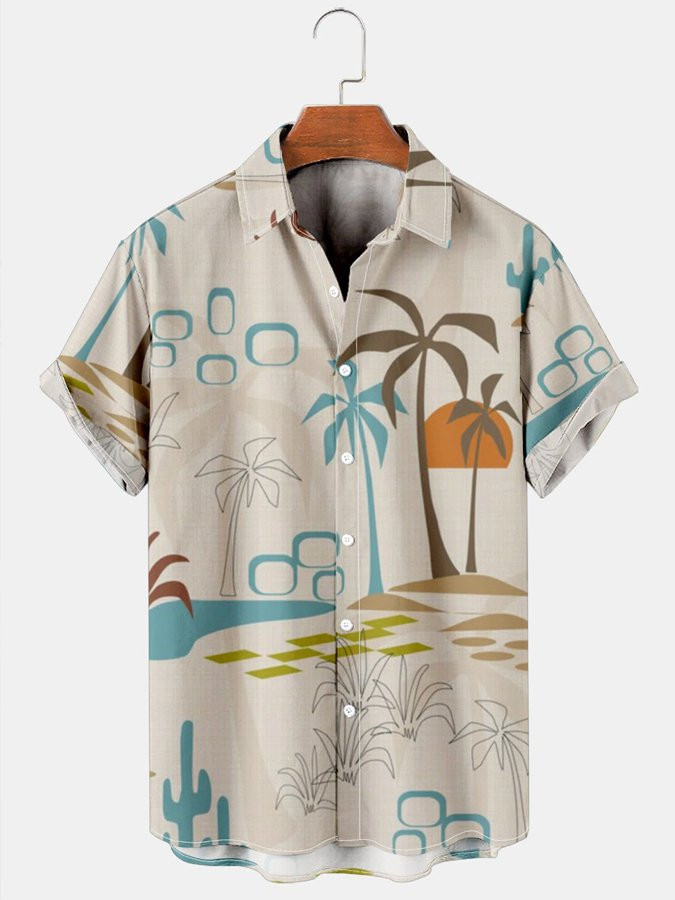 Mens Summer Coconut Tree Authentic Hawaiian Shirts