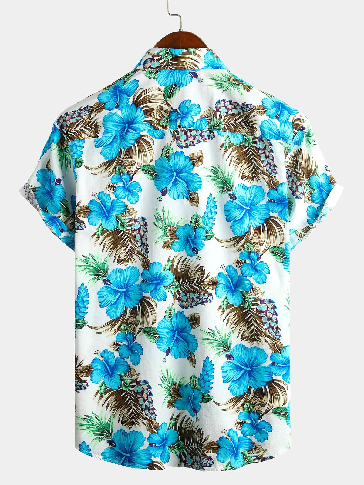 Mens Floral Cotton Tropical Hawaiian Shirt