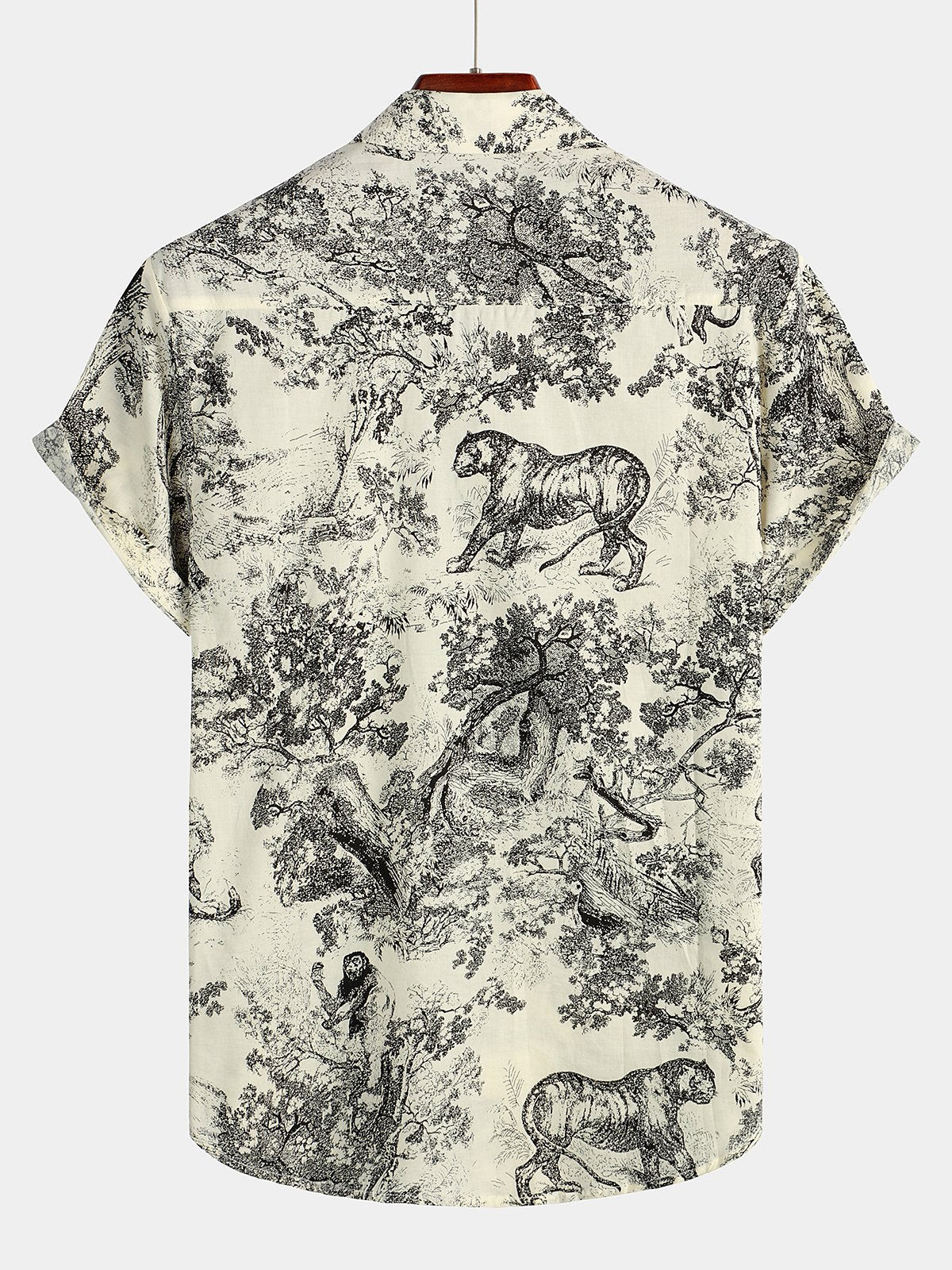 Mens Animal Retro Print Short Sleeve Shirt Hawaiian Shirt for Men Women