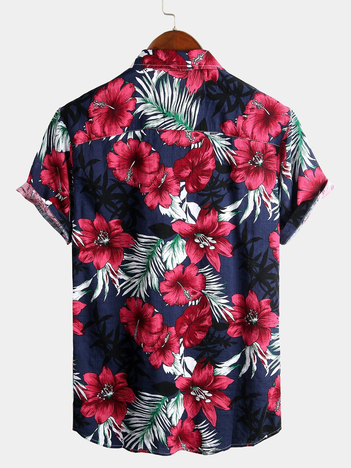 Mens Floral Cotton Tropical Hawaiian Shirt