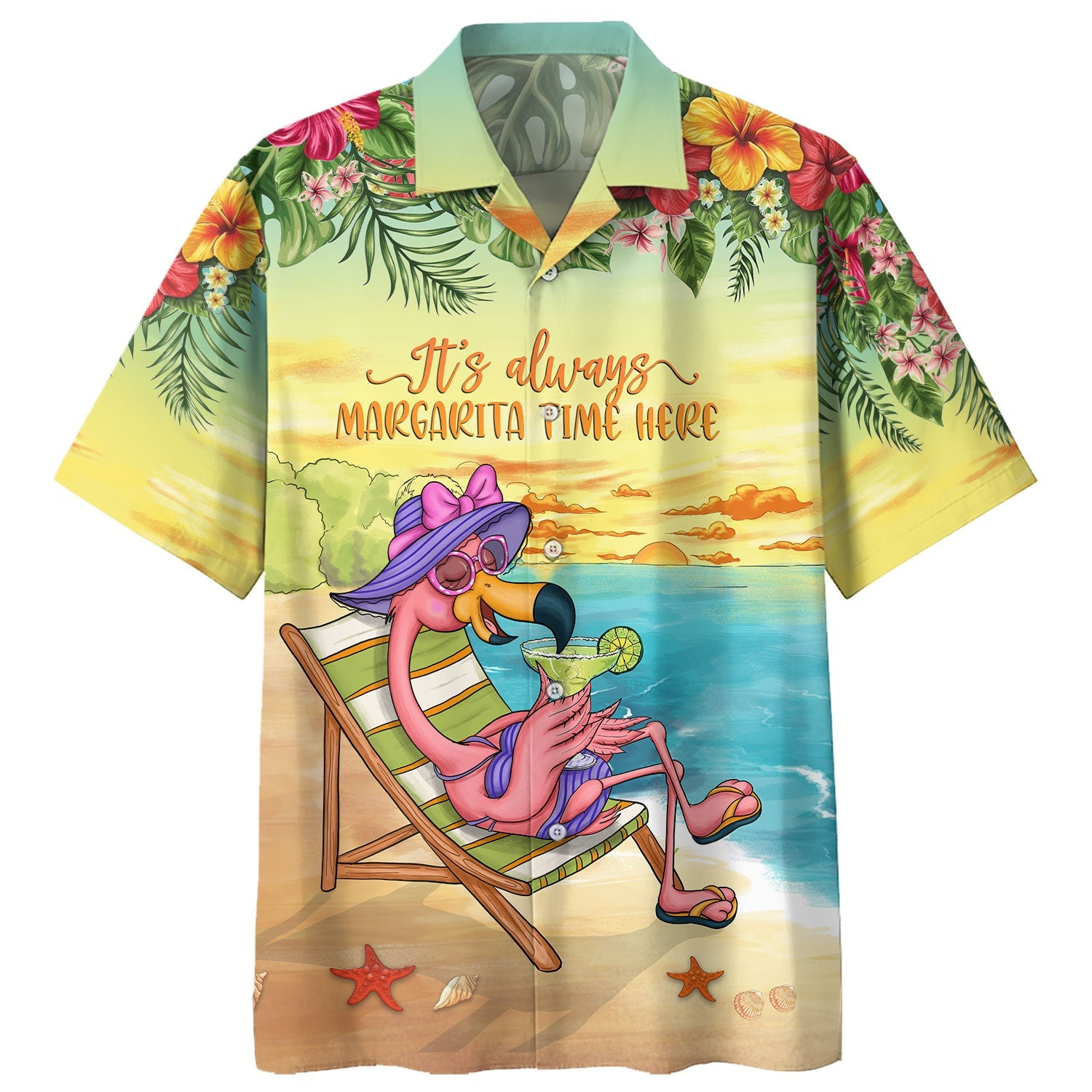 Flamingo Margarita - Its Always Margarita Time Here - Hawaiian Shirt For Men Women