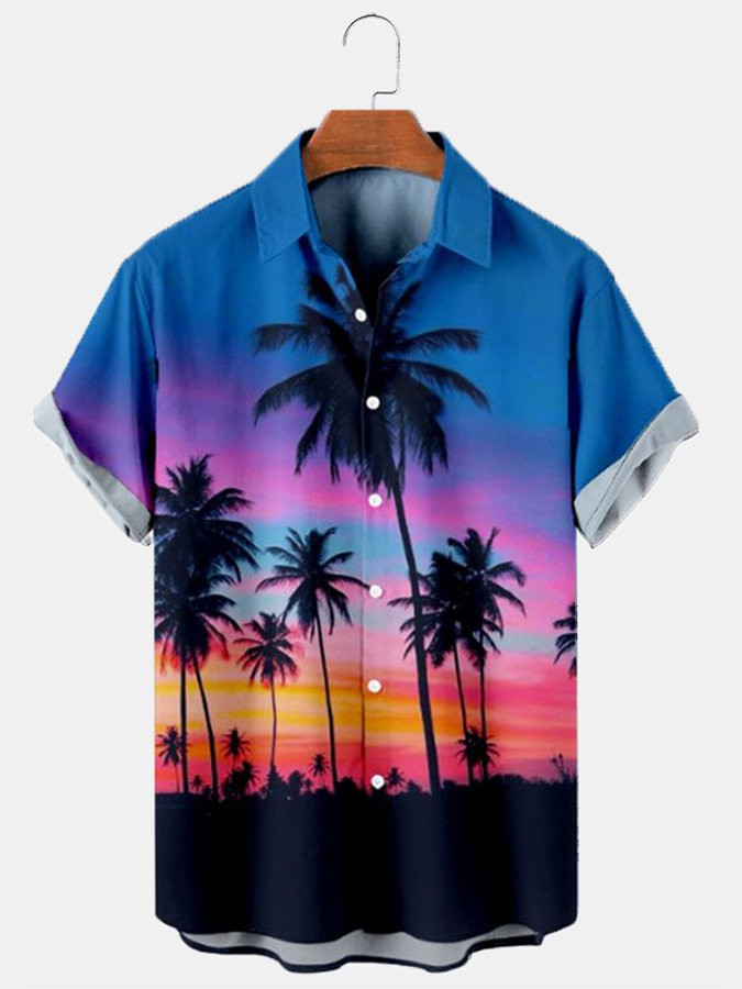 Mens Summer Button Down Aloha Hawaiian Shirts