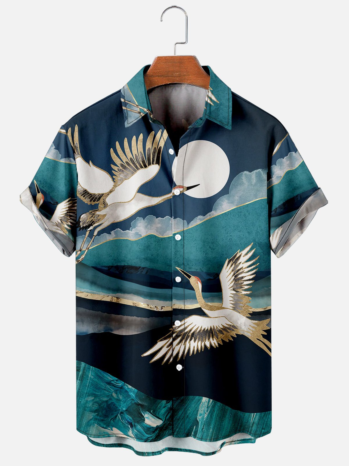 Cool  Hawaiian Retro Mens Casual Short-sleeved Shirt