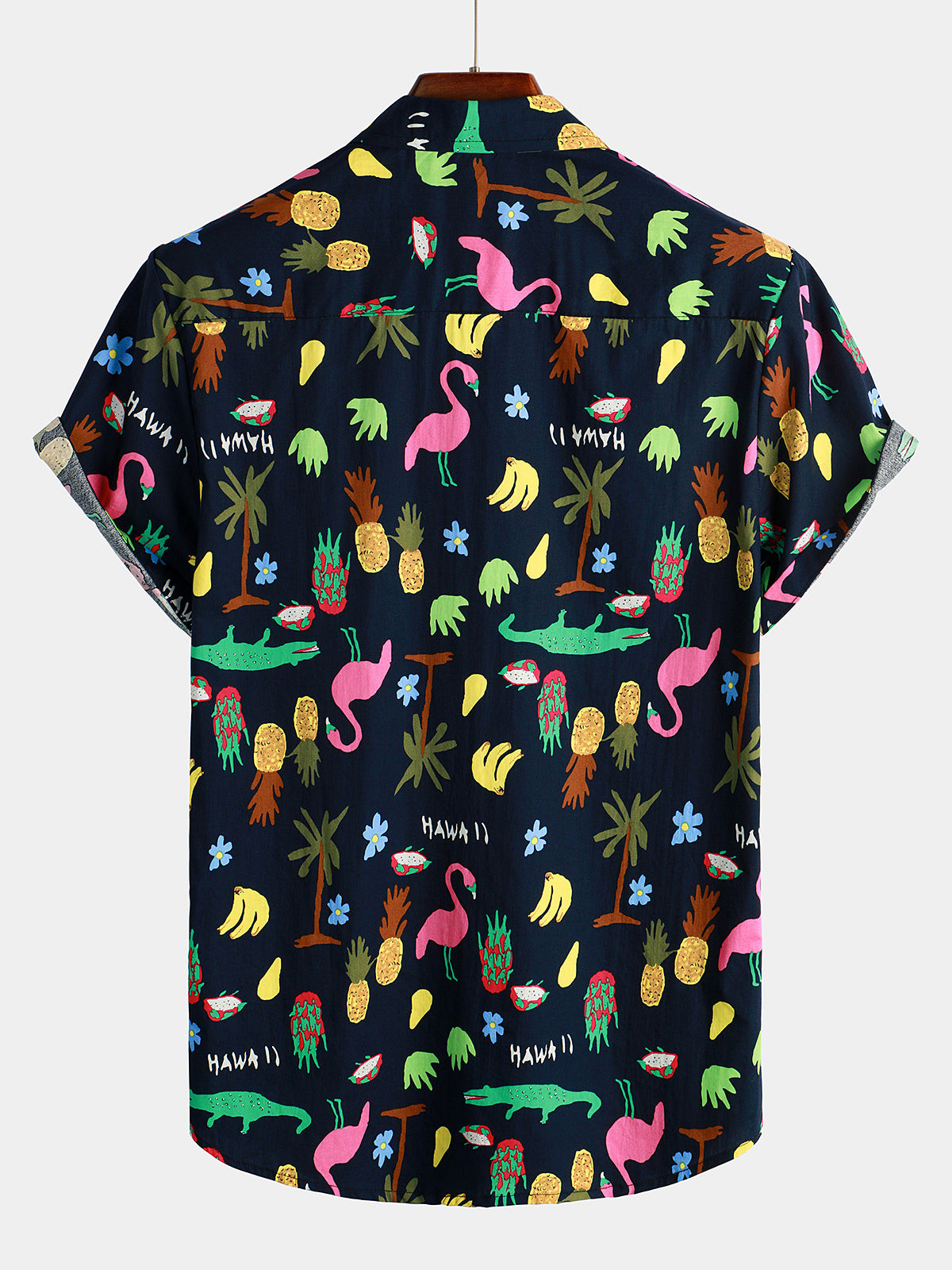 Mens Floral Cotton Tropical Flamingo Hawaiian Shirt