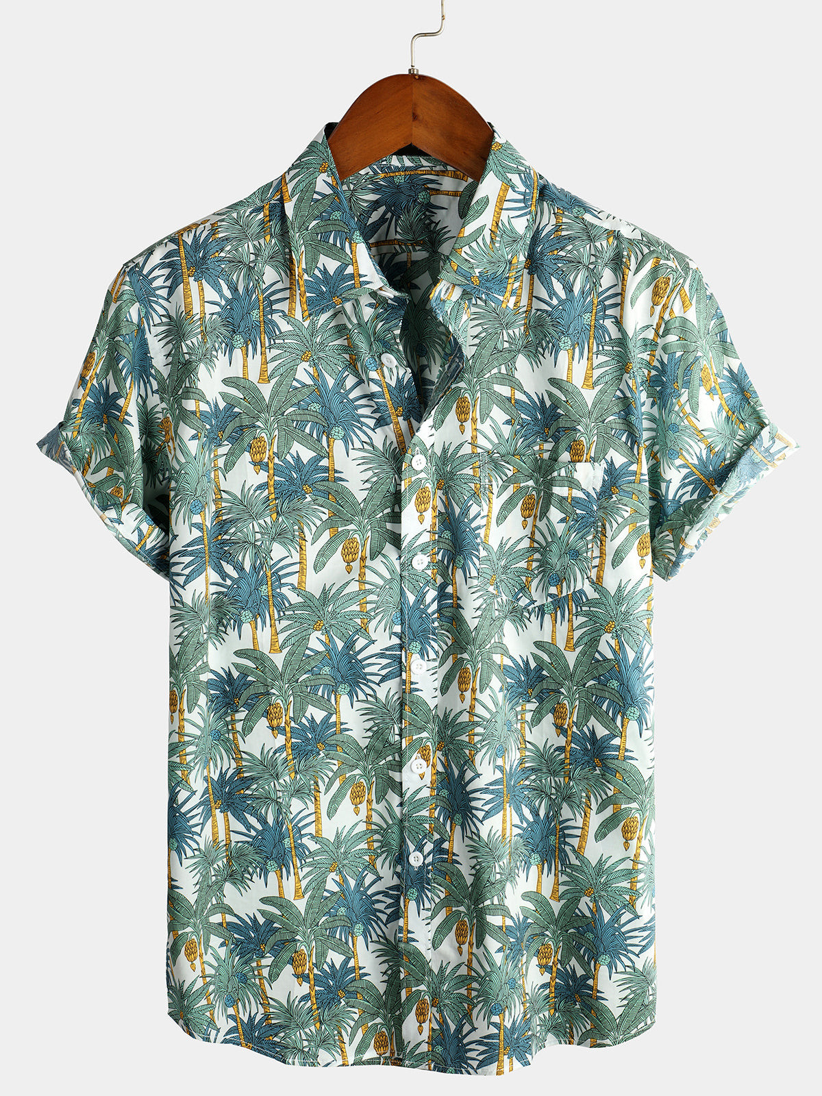 Mens Floral Holiday Cotton Shirt Hawaiian Shirt for Men Women