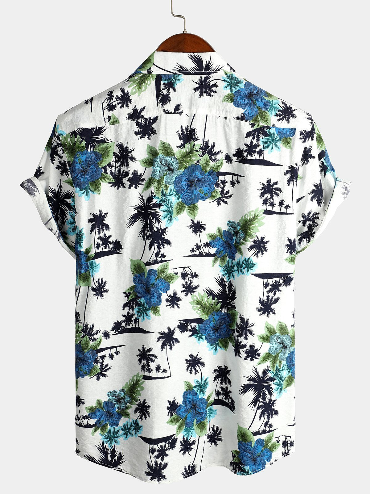 Mens Holiday Floral Short Sleeve Cotton Shirt Hawaiian Shirt for Men Women