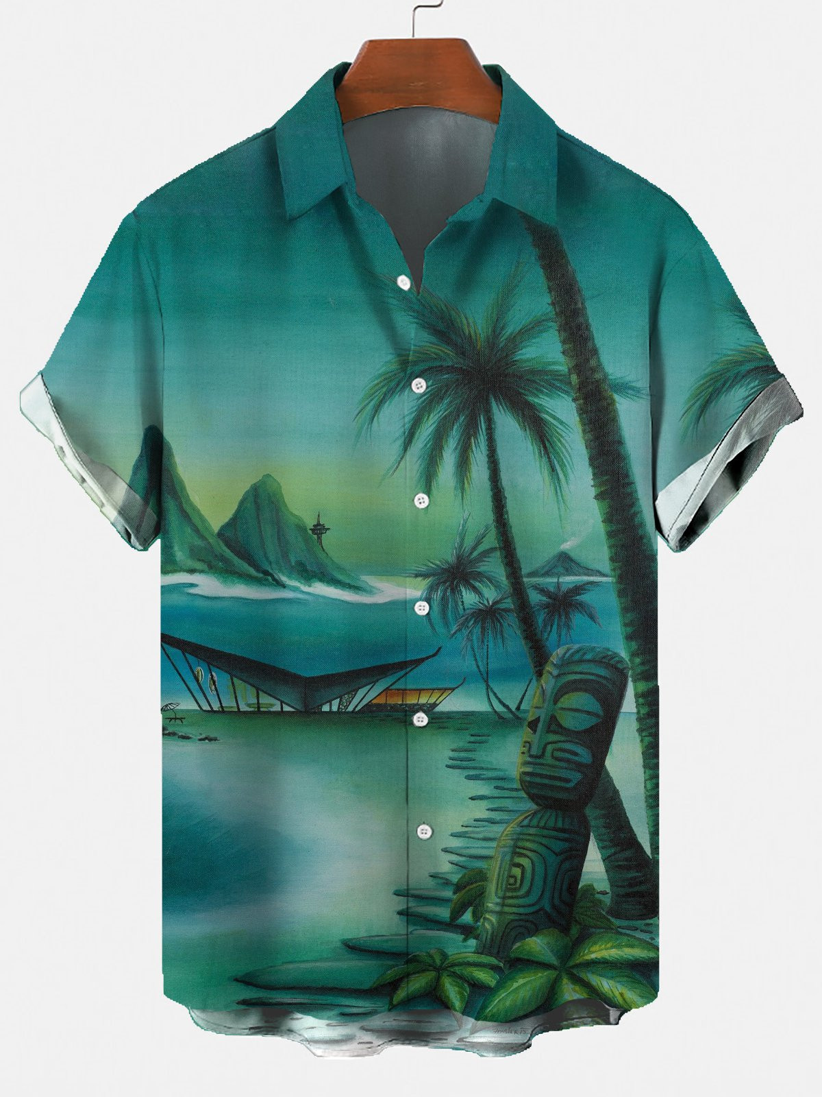 Casual Cotton-Blend Shirts  Tops Hawaiian Shirt for Men Women