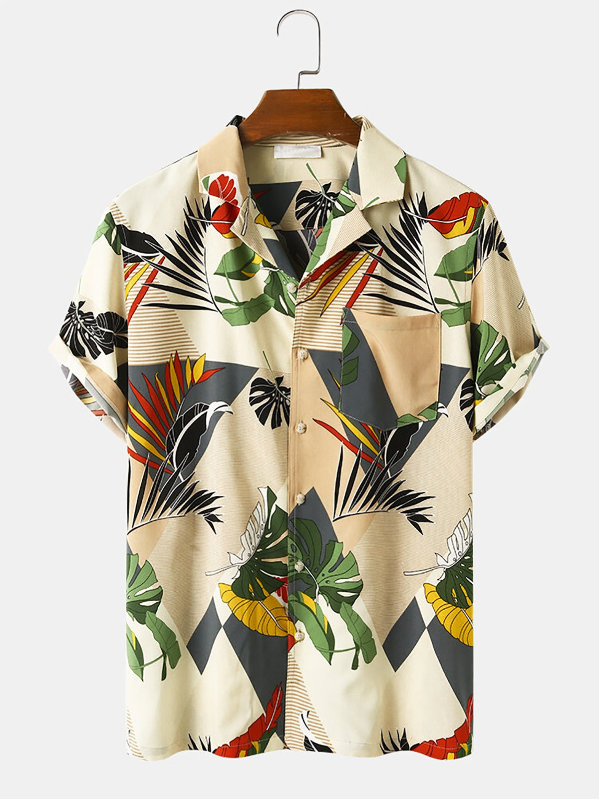 Mens Coconut Tree Basic Printed Shirts Hawaiian Shirt for Men Women