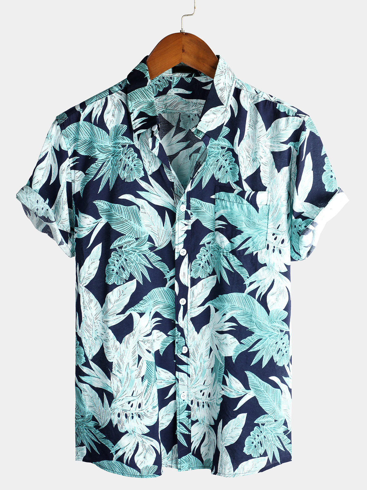 Mens Floral Holiday Cotton Shirt Hawaiian Shirt for Men Women