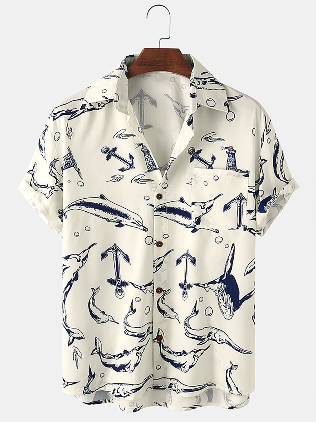 Mens Shirt Collar Vintage Shirts Hawaiian Shirt for Men Women