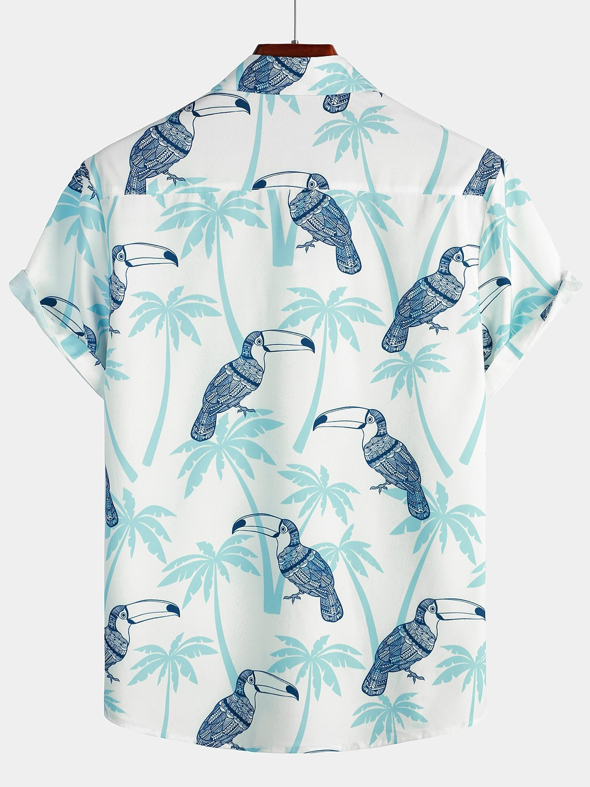 Mens Holiday Tropical Print Short Sleeve Shirts Hawaiian Shirt for Men Women