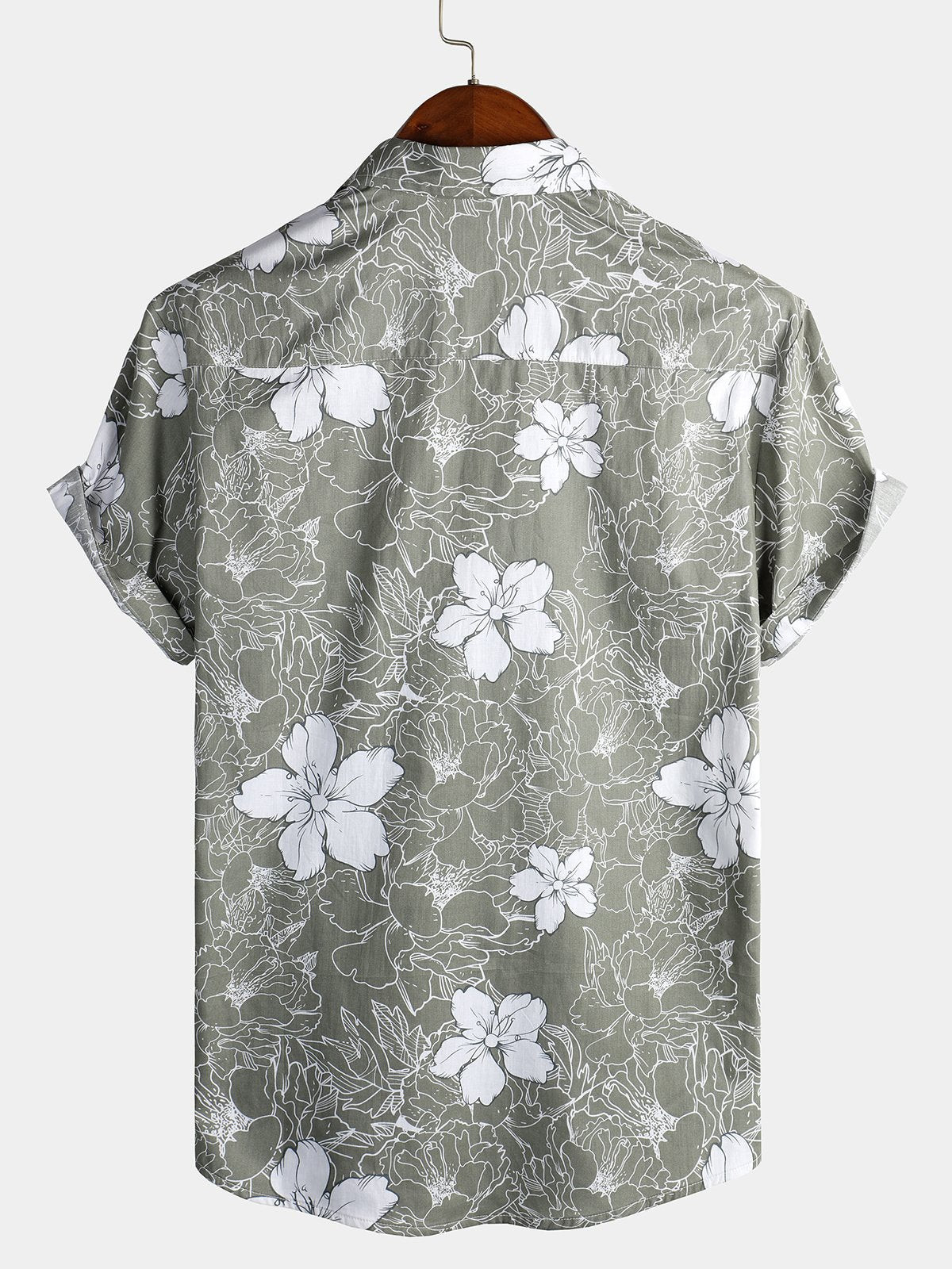 Mens Floral Print Holiday Cotton Shirt Hawaiian Shirt for Men Women