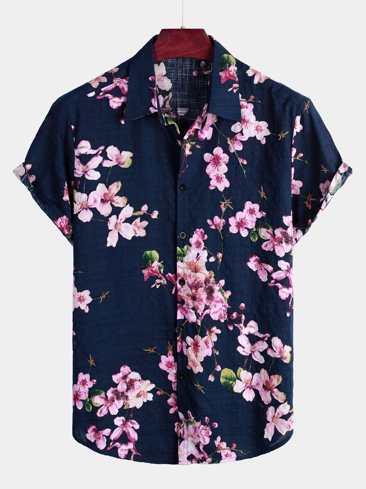 Mens Floral Cotton Tropical Hawaiian Shirt