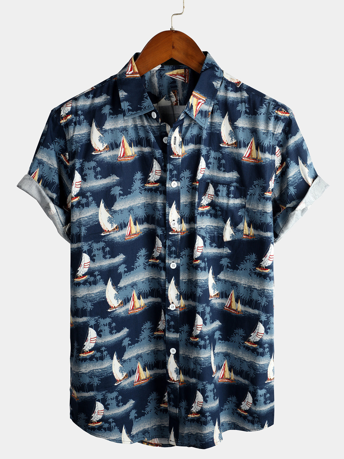 Mens Holiday Short Sleeve Cotton Shirt Hawaiian Shirt for Men Women