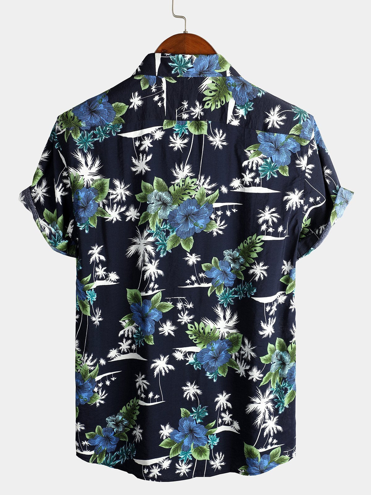 Mens Holiday Floral Short Sleeve Cotton Shirt Hawaiian Shirt for Men Women