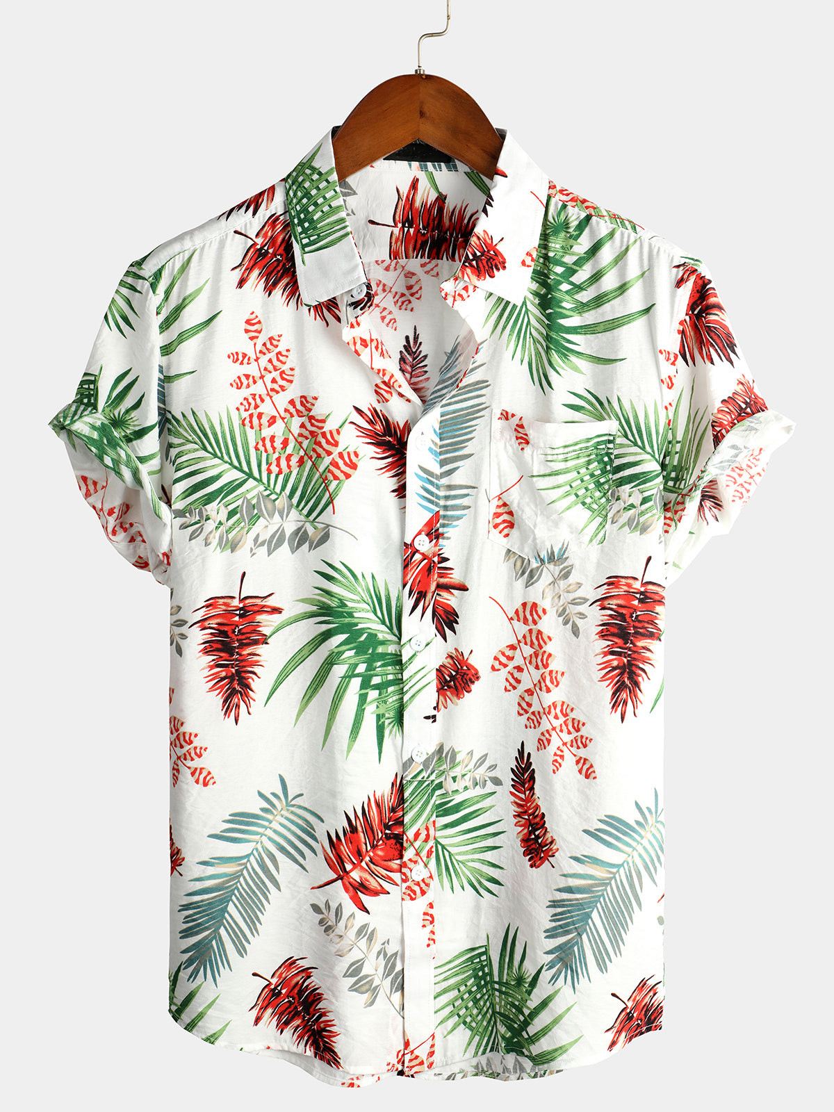 Mens Floral Holiday Cotton Shirt Hawaiian Shirt for Men Women