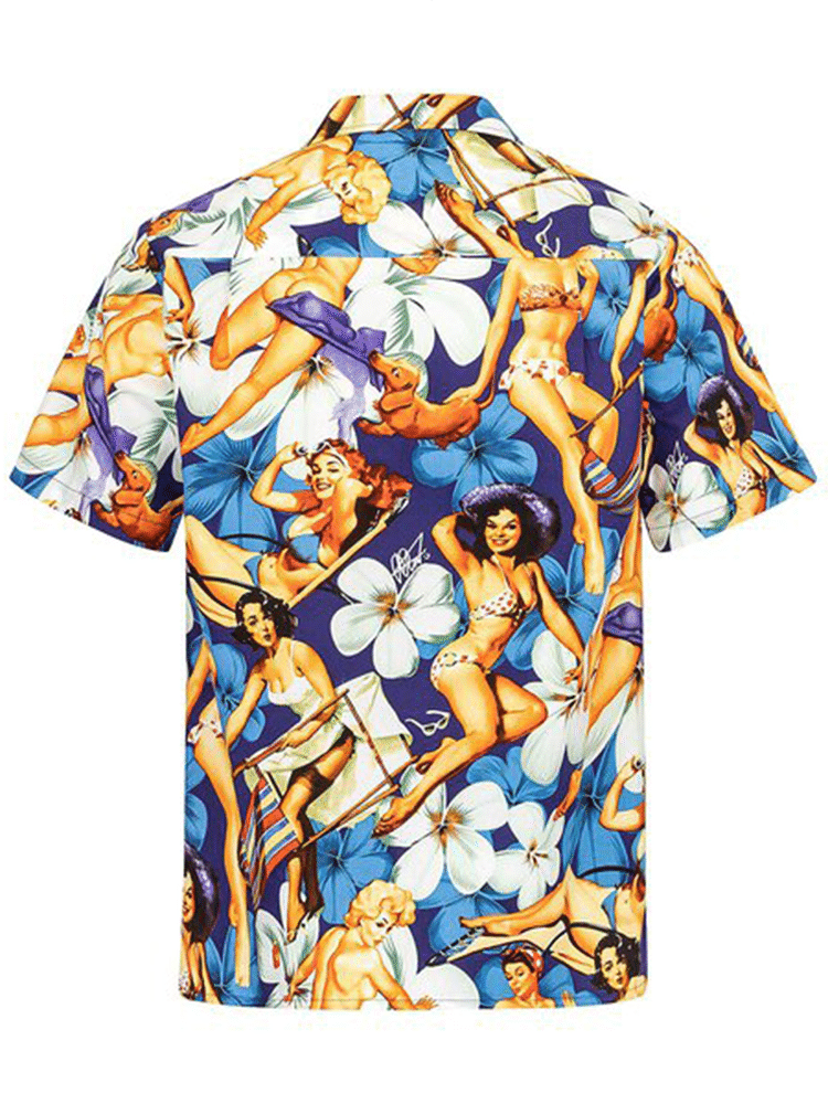 Mens Summer Vintage Crazy Hawaii Shirts Hawaiian Shirt for Men Women