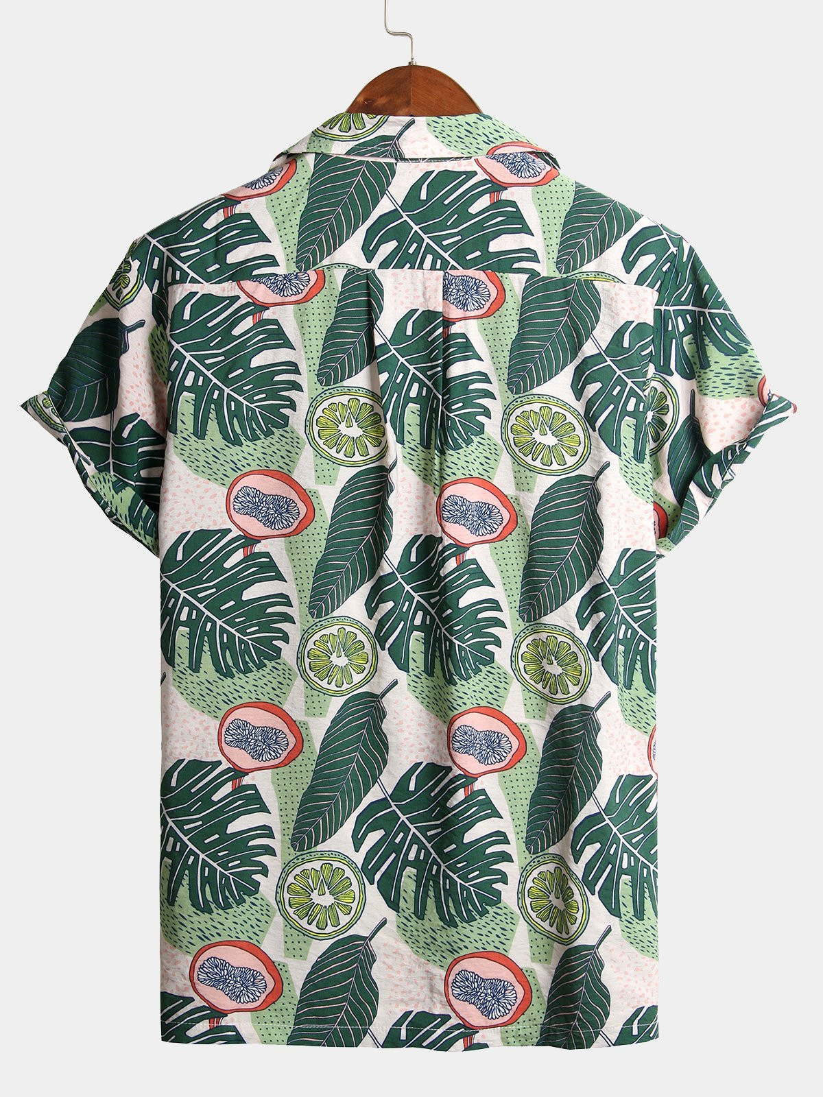 Mens Holiday Floral Printed Cotton Shirt Hawaiian Shirt for Men Women