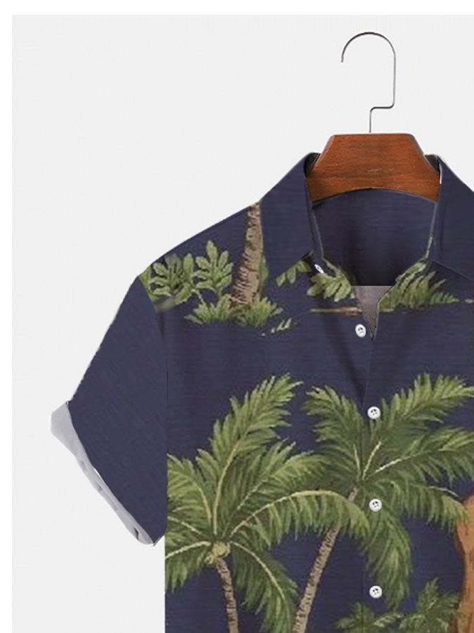 Button Up Short Sleeve Authentic Hawaiian Shirts For Men