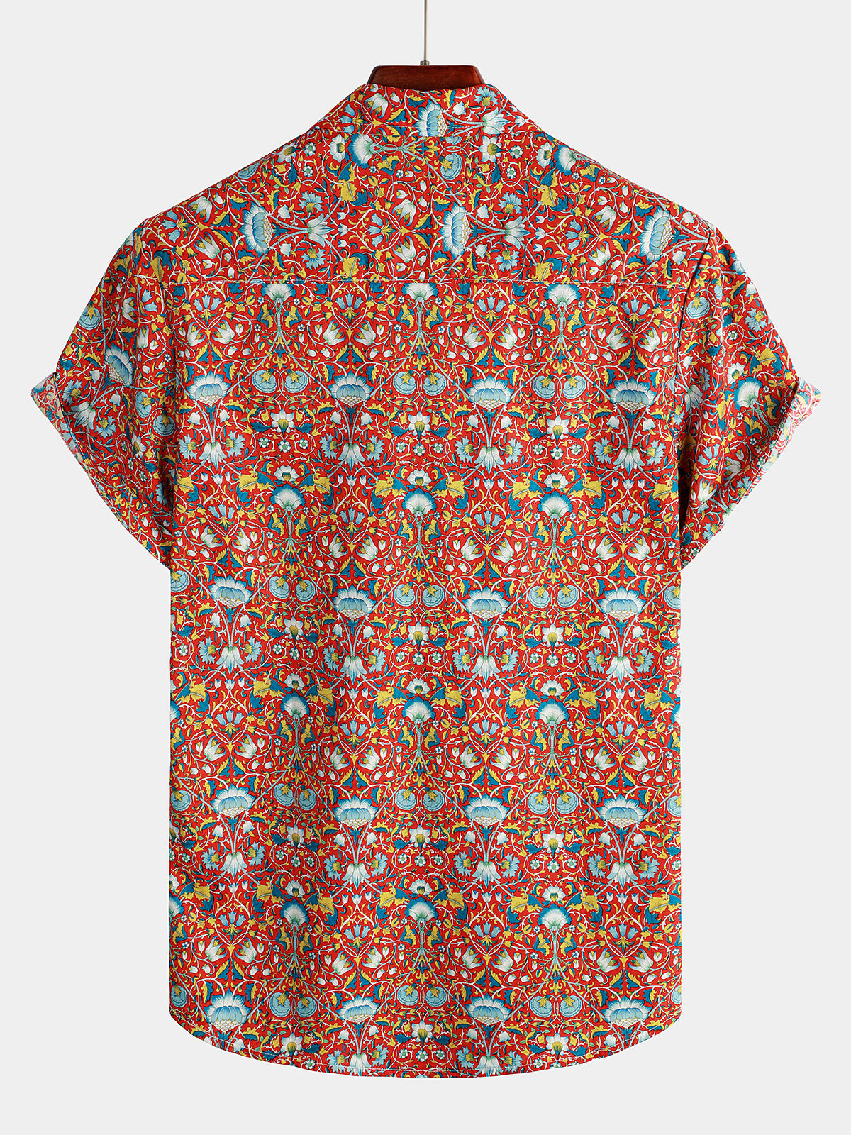 Mens Floral Cotton Tropical Hawaiian Short Sleeve Shirt