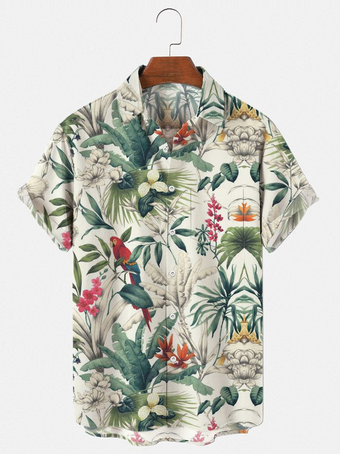 Cool Vintage Mens Floral Print Hawaiian Shirt