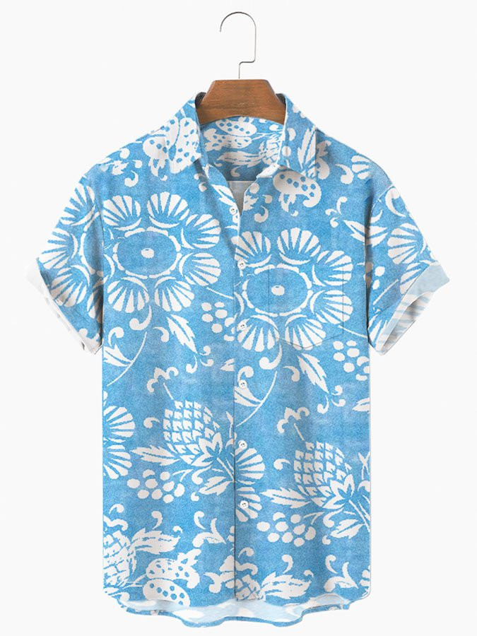 Mens Floral Hawaiian Shirt Casual Short Sleeve Aloha Beach Shirts