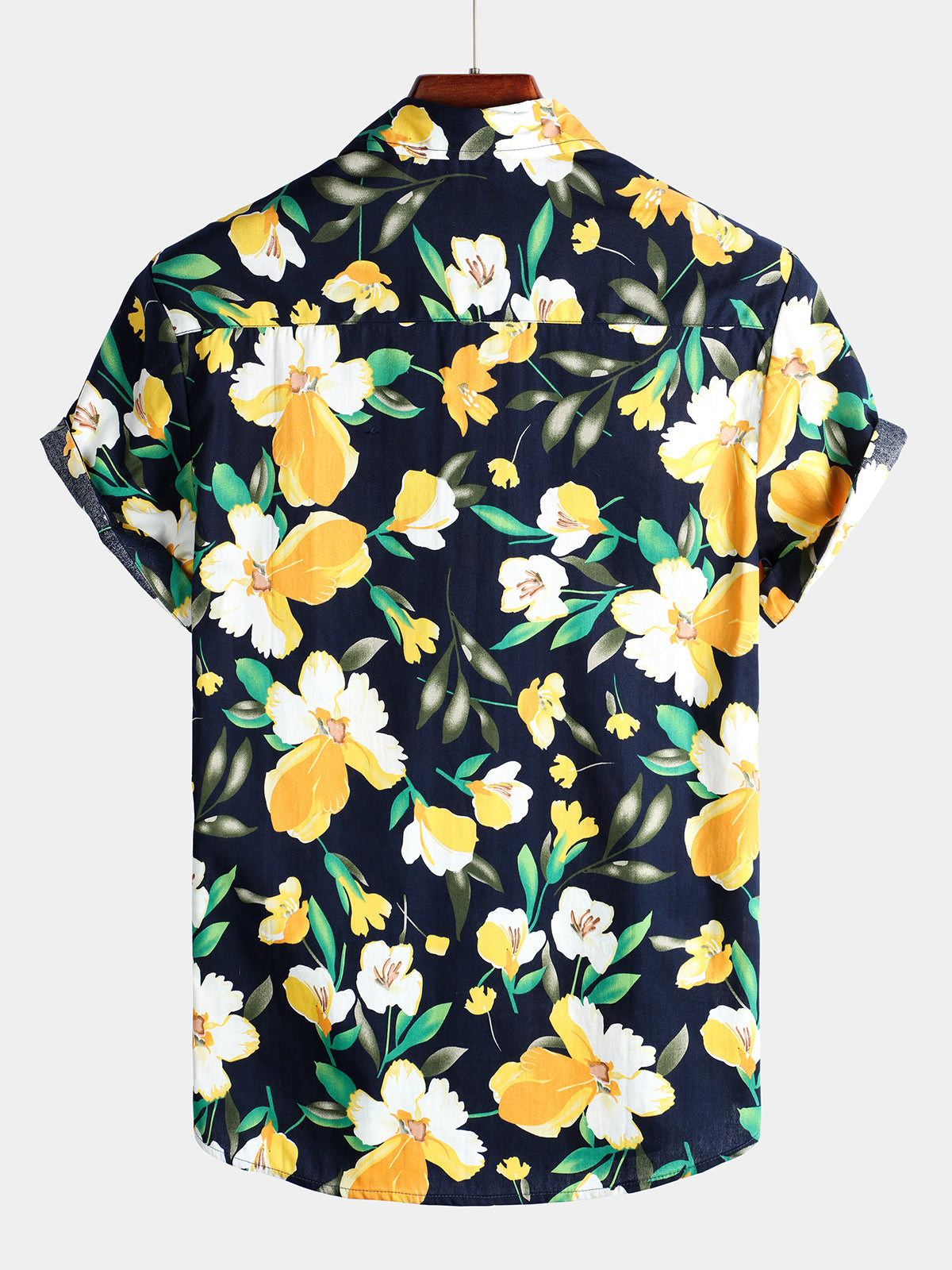 Mens Floral Print Tropical Hawaii Cotton Short Sleeve Shirt Hawaiian Shirt for Men Women