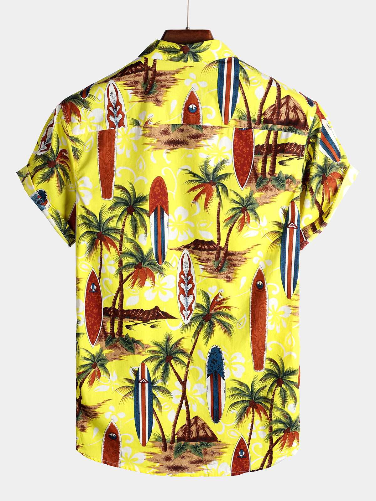 Mens Floral Tropical Hawaiian Cotton Short Sleeve Shirt