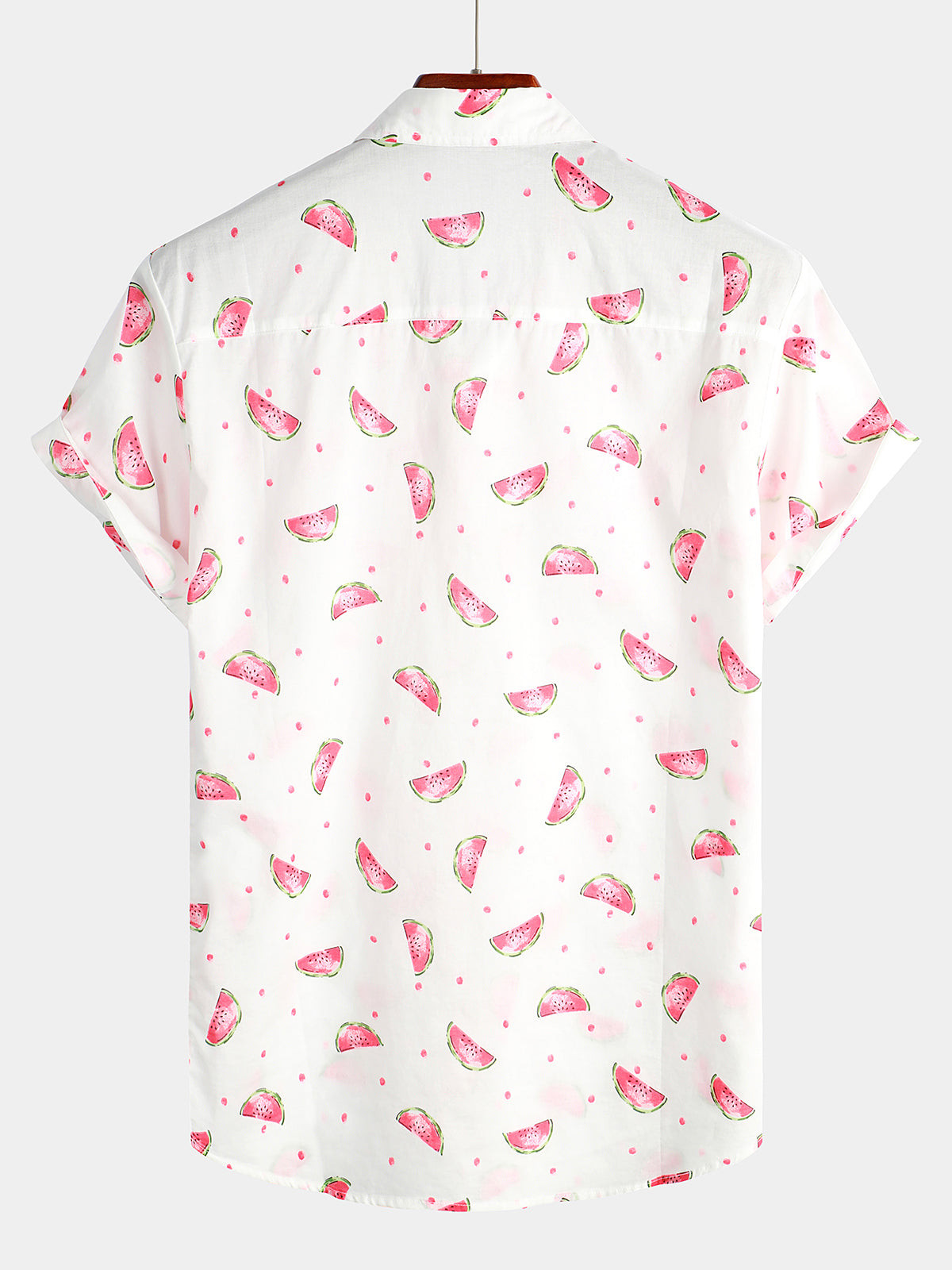 Mens Watermelon Print Short Sleeve Hawaiian Shirt