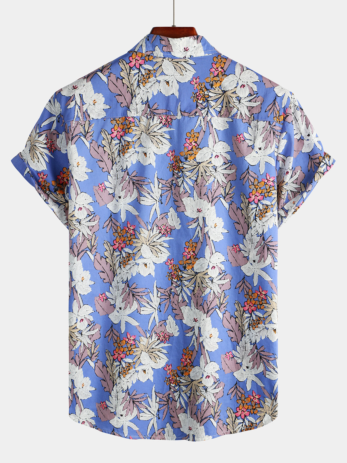 Mens Floral Print Short Sleeve Hawaiian Shirt