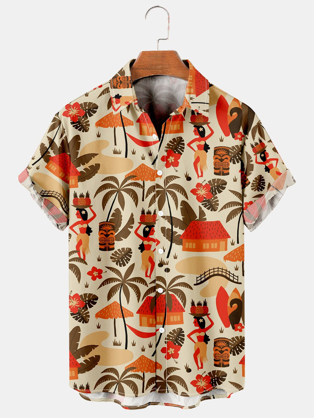 Hawaiian Village Tiki Cool AlohaShirts For Men